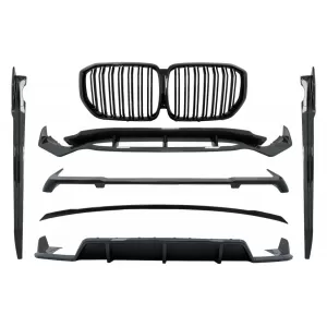 Aero Body Kit Carbon Fiber with Central Kidney Grilles Piano Black suitable for BMW X5 G05 (2018-2022) M-Tech Black Knight Design