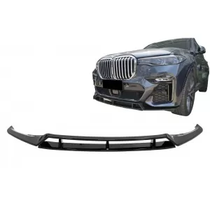 Front Bumper Spoiler Lip suitable for BMW X7 G07 LCI M Sport (2020-Up) Piano Black