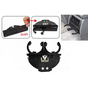 Rear Cup Holder suitable for BMW 5 Series E39 Sedan Touring (1995-2004) Black - CHBME39R