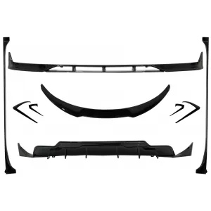 Body Kit Extension suitable for Tesla Model 3 (2017-up) Front Bumper Lip Air Diffuser and Side Skirts Piano Black