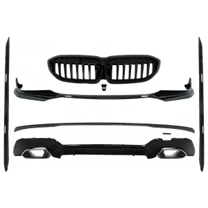 Complete Body Kit Extensions suitable for BMW 3 Series G20 Sedan (2018-2022) M340i Design Silver Tips