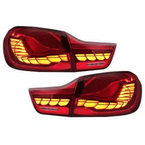 OLED Taillights suitable for BMW 4 Series F32 F33 F36 M4 F82 F83 (2013-03.2019) Red Clear with Dynamic Sequential Turning Light - TLBMF32M4RC