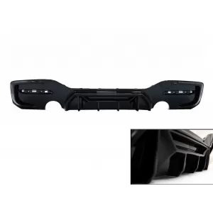 Rear Bumper Spoiler Valance Diffuser Twin Outlet Single suitable for BMW 1 Series F20 F21 LCI (2015-2019) Piano Black Competition Design
