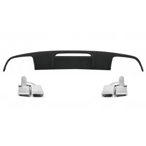 Rear Bumper Diffuser suitable for Mercedes CLS Sedan W218 (2012-2017) with Exhaust Muffler Tips Tail Pipes Only for Standard Bumper