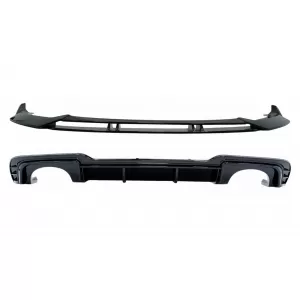 Rear Bumper Valance Diffuser suitable for Audi A3 8V Facelift (2017-2019) with Front Bumper Add-On Spoiler Lip Hatchback Sportback RS3 Design only S-line Bumper Piano Black
