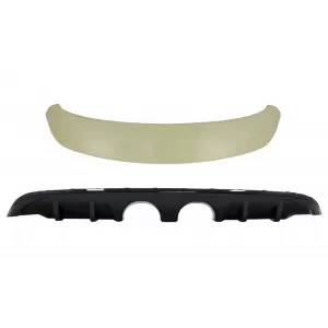 Rear Bumper Valance Diffuser with Roof Spoiler suitable for VW Golf 6 VI (2008-2012) R20 Look only for Standard Bumper