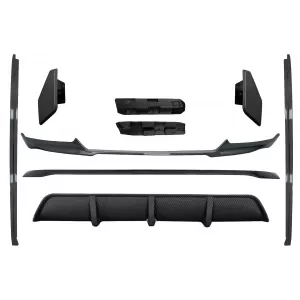 Aero Body Kit Front Bumper Lip and Air Diffuser suitable for BMW X6 F16 LCI (2015-2019) M Technik Sport Carbon Look