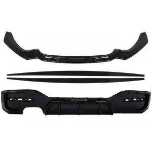Front Bumper Lip Spoiler suitable for BMW 1 Series F20 F21 LCI (2015-2019) with Rear Bumper Spoiler Valance Diffuser and Side Skirts Extensions Hatchback M Sport Piano Black