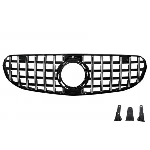 Front Central Grille suitable for Mercedes GLC X253 C253 Facelift (2020-2021) Standard&OFF-ROAD GTR Panamericana Design Chrome
