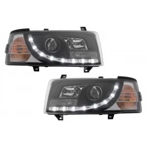 LED DRL Headlights suitable for VW Transporter T4 (1990-2003) Black