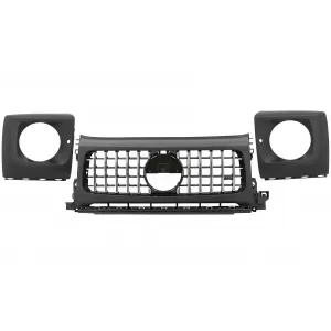 Front Grille with Headlights Covers suitable for Mercedes G-Class W464 W463A G63 AMG (06.2018-Up) GT-R Panamericana Design