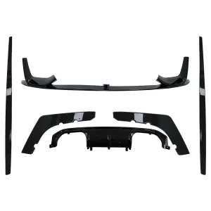 Aero Body Kit Front Bumper Lip and Air Diffuser suitable for BMW F80 M3 Sedan F82 M4 Coupe (2014-2019) M Sport Design Piano Black