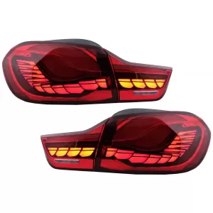 OLED Taillights suitable for BMW 4 Series F32 F33 F36 M4 F82 F83 (2013-03.2019) Red with Dynamic Sequential Turning Light - TLBMF32M4RB