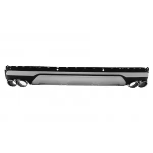 Rear Bumper Valance Diffuser Double Outlet with Exhaust Muffler Tips suitable for Audi Q7 SUV 4M Facelift (2020-2025) SQ7 Design