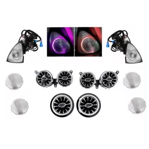Kit Speaker Cover AC Vent Grilles Front Door LED 3D Rotary Tweeters 64 colors suitable for Mercedes E-Class W213 S213 (2016-2019) - CO64CW213R