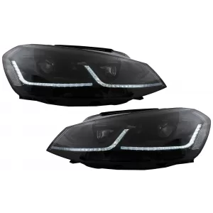 LED Headlights suitable for VW Golf 7 VII (2012-2017) Black Facelift G7.5 Design with Sequential Dynamic Turning Lights