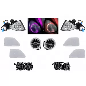 Kit AC Vent 7 colors LED Rotary Tweeters Grilles Cover Speaker suitable for Mercedes S-Class W222 (2013-2020)
