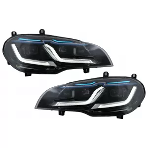 LED Headlights suitable for BMW X5 E70 (2007-2014) Conversion from HID to LED Black