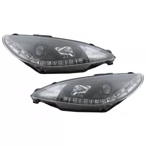 LED DRL Headlights suitable for Peugeot 206 (1998-2002) Black