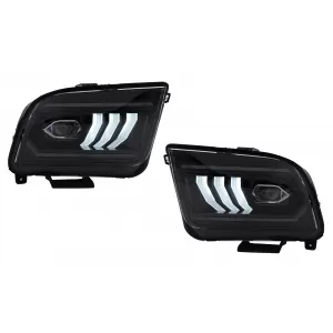 LED Headlights suitable for Ford Mustang V Pre-Facelift (2005-2009) Black Dynamic Sequential Turning Lights