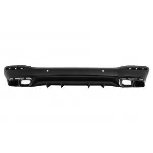 Rear Diffuser with Black Exhaust Muffler Tips suitable for Mercedes GLE W167 SUV V167 Sport Line (2019-Up) GLE63 Design Night Package