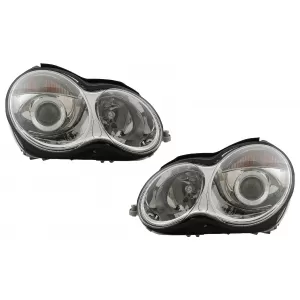 Headlights suitable for Mercedes C-Class W203 (07.2000-03.2004) Chrome H7