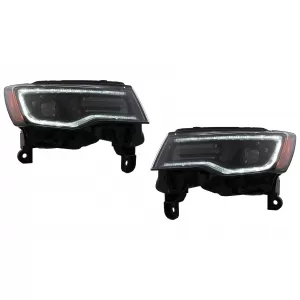 LED Headlights suitable for Jeep Grand Cherokee IV WK2 Facelift (2014-2020) Dynamic Turning Lights and Start-up Display
