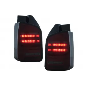 Full LED Taillights suitable for VW Transporter V T5 Facelift (2010-2015) Red Smoke Sequential