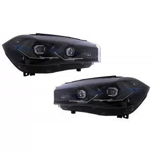LED Headlights suitable for BMW X5 F15 (2013-2018) Conversion to G05 Design Black