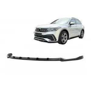 Front Bumper Spoiler Lip suitable for VW Tiguan II Mk2 R/ R Line Facelift (2020-2024) Black