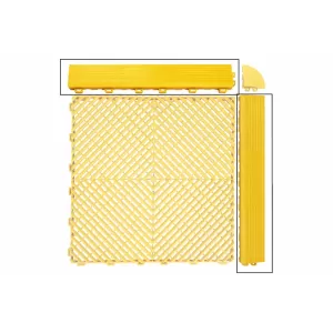 Ramp Edge for Garage Interlocking Floor Tiles Warehouse Modular Flooring Yellow