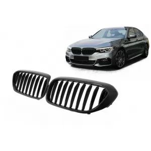 Central Kidney Grilles suitable for BMW 5 Series G30 G31 Sedan Touring (2017-2020) Piano Black