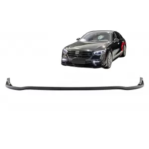 Front Bumper Spoiler Lip suitable for Mercedes S-Class W223 Limousine Sport Line (2020-up) Piano Black