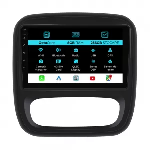 Navigation for Opel Vivaro, Renault Trafic, Fiat Talento (2014 - 2018), 9 Inch, 8Gb RAM, 256Gb storage, Carplay