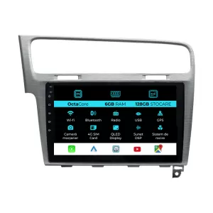 Navigation for Volkswagen Golf 7, 2013-2020, 10 Inch, 6Gb Ram, 128Gb Storage, Carplay