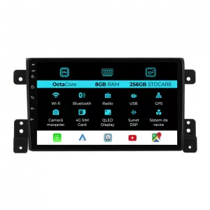 Navigation for Suzuki Grand Vitara 3 (2005-2015), 9Inch, 8Gb Ram, 256Gb Storage, Carplay
