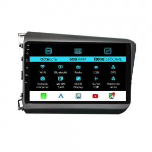 Navigation for Honda Civic IX Sedan (2011-2015), 9Inch, 6Gb Ram, 128Gb Storage, Carplay
