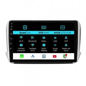 Navigation for Peugeot 208, 2008 (2013-2018), 10Inch, 2Gb Ram, 64Gb Storage, Carplay