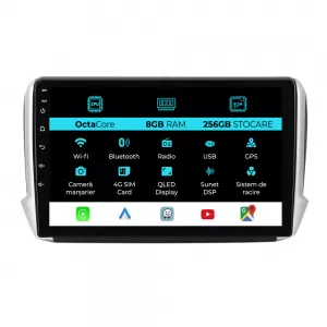 Navigation for Peugeot 208, 2008 (2013-2018), 10 Inch, 8Gb Ram, 256Gb Storage, Carplay