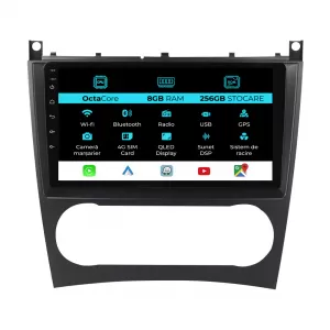 Navigation for Mercedes C-Class W203, CLK W209 (2005 - 2009), 9Inch, 8Gb Ram, 256Gb Storage, Carplay