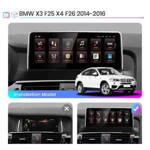 Navigation for BMW X3 F25, X4 F26 (2011-2017), 10.25 Inch, 4Gb Ram, 64Gb Storage, Carplay