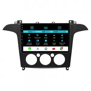 Navigation for Ford, S-Max (2006 - 2015), 9 Inch, 4Gb Ram, 64Gb Storage, Carplay, Manual Climate Control