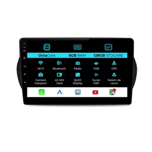 Navigation for Fiat Fiorino, Qubo (2008 - 2017), 10 Inch, 6 Gb Ram, 128 Gb Storage, Carplay