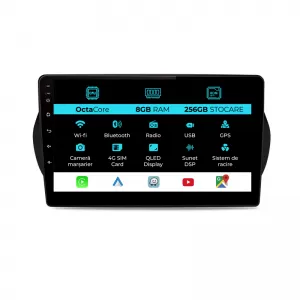 Navigation for Fiat Fiorino Qubo (2008 - 2017), 10 Inch, 8Gb RAM, 256Gb Storage, Carplay