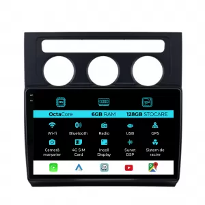 Navigation for Volkswagen Touran, (2003-2010), 10 Inch, 6Gb Ram, 128Gb Storage, Carplay