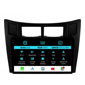 Navigation for Toyota Yaris, (2005-2011), 9 Inch, 8Gb RAM, 256Gb Storage, Carplay
