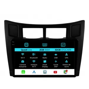 Navigation for Toyota Yaris, 2005-2011, 9 Inch, 2Gb Ram, 32Gb Storage, Carplay