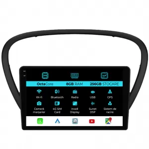 Navigation for Peugeot 607, (2004-2011), 9Inch, 8Gb Ram, 256Gb Storage, Carplay