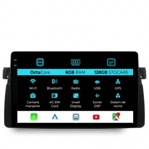 Navigation for BMW Series 3 E46 (1997-2005), 9Inch, 6Gb Ram, 128Gb Storage, Carplay