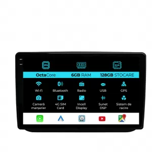 Navigation for Skoda Fabia, (2007-2014), 10 Inch, 6Gb Ram, 128Gb Storage, Carplay